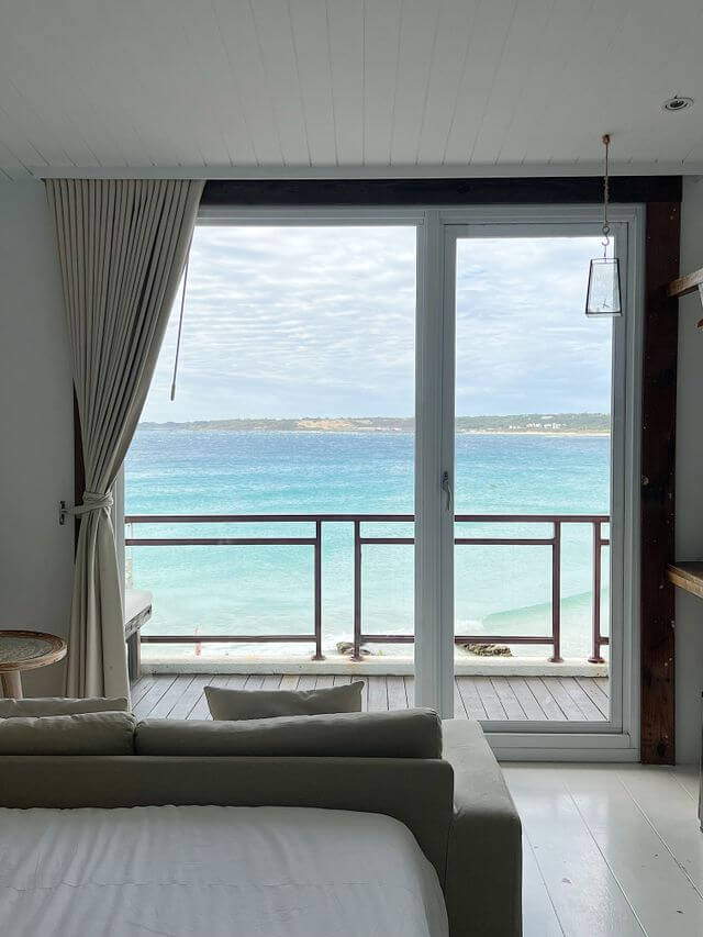 Spacious bedroom with panoramic ocean views