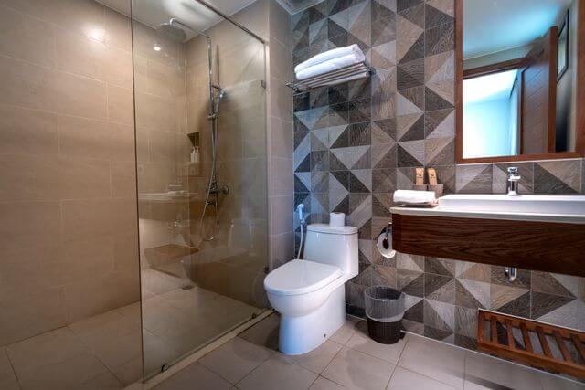 Modern luxury bathroom with premium finishes