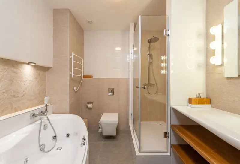 Luxury bathroom with modern finishes